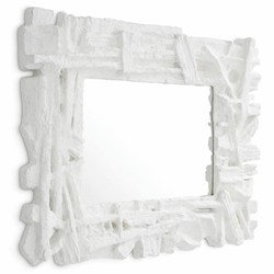Casa Padrino miroir de luxe blanc mat 121 cm - Miroir mural rectangulaire - Meubles de luxe