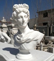 Casa Padrino busto decorativo in marmo Art Nouveau di lusso signora bianco A. 80 cm