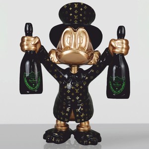 Casa Padrino XXL Decorative Sculpture Duck Black / Gold H. 120 cm - Large Decorative Figurine