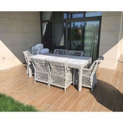 Luxus Rattan Garten Terrassen Möbel Set Grau
