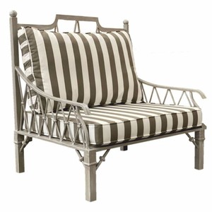 Casa Padrino Luxury Art Nouveau Armchair Gray / White - Hotel & Garden Armchair
