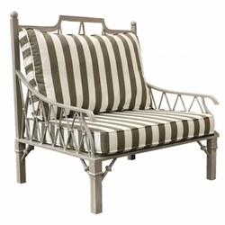 Casa Padrino Luxury Art Nouveau Armchair Gray / White - Hotel & Garden Armchair
