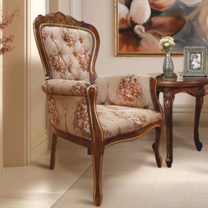Casa Padrino Luxury Baroque Armchair Light Brown / Dark Brown / Gold - Baroque Furniture