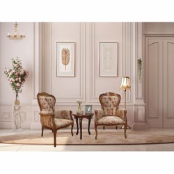 Casa Padrino poltrona barocco di lusso marrone chiaro / marrone scuro / oro - Mobili barocchi