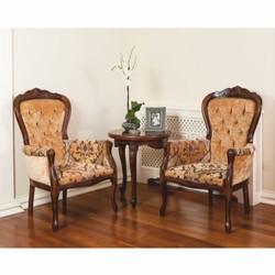 Luxus Barock Wohnzimmer Sessel Beige Dunkelbraun