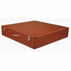 Casa Padrino valigetta per scacchi di lusso in vera pelle rosso 40 x 40 cm - Accessori di lusso