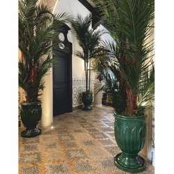 Runder Luxus Keramik Blumentopf Pflanzentopf Grün