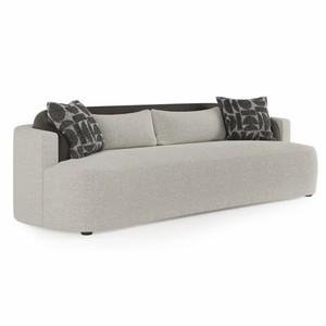 Casa Padrino Luxus Sofa Grau / Schwarz 250 cm - Hotel & Wohnzimmer Möbel