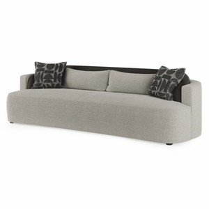 Casa Padrino Luxus Sofa Grau / Schwarz 250 cm - Hotel & Wohnzimmer Möbel