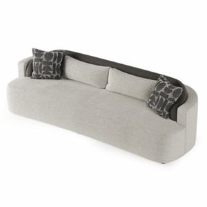Casa Padrino Luxus Sofa Grau / Schwarz 250 cm - Hotel & Wohnzimmer Möbel
