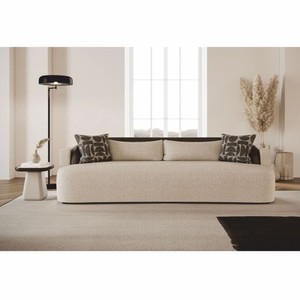 Casa Padrino Luxus Sofa Grau / Schwarz 250 cm - Hotel & Wohnzimmer Möbel