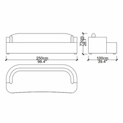 Casa Padrino sofá de lujo gris / negro 250 cm - Muebles para hoteles y salones