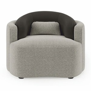 Casa Padrino fauteuil de luxe gris / noir 100 cm - Meubles de salon et d'hôtel