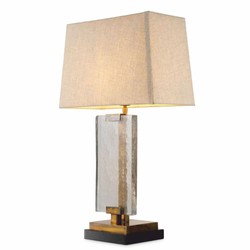 Casa Padrino lámpara de mesa de lujo latón vintage / negro A. 69 cm - Luces de lujo