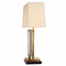 Casa Padrino lámpara de mesa de lujo latón vintage / negro A. 69 cm - Luces de lujo