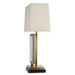 Casa Padrino lámpara de mesa de lujo latón vintage / negro A. 69 cm - Luces de lujo