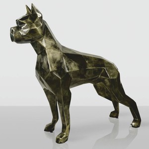 Casa Padrino XXL decorative sculpture boxer dog antique gold 190 cm - Huge garden figure