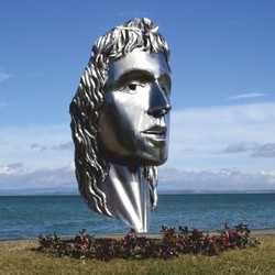 Casa Padrino sculpture décorative de jardin en acier inoxydable tête de femme argent H. 215 cm