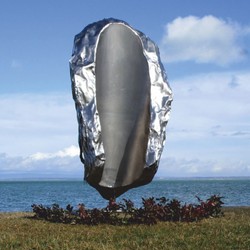 Casa Padrino sculpture décorative de jardin en acier inoxydable tête de femme argent H. 215 cm