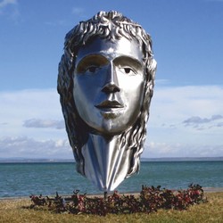 Casa Padrino sculpture décorative de jardin en acier inoxydable tête de femme argent H. 215 cm
