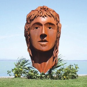 Casa Padrino escultura decorativa de jardín de acero XXL cabeza de mujer óxido A. 215 cm
