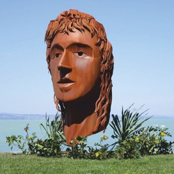 Casa Padrino escultura decorativa de jardín de acero XXL cabeza de mujer óxido A. 215 cm