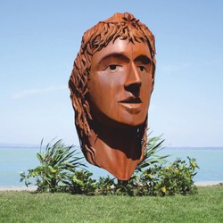 Casa Padrino escultura decorativa de jardín de acero XXL cabeza de mujer óxido A. 215 cm