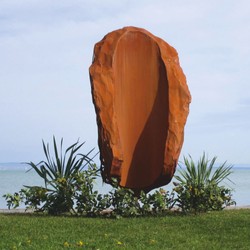 Casa Padrino escultura decorativa de jardín de acero XXL cabeza de mujer óxido A. 215 cm