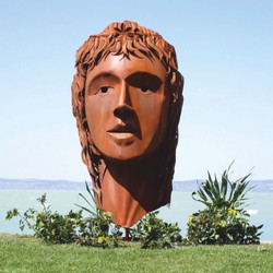 Casa Padrino escultura decorativa de jardín de acero XXL cabeza de mujer óxido A. 215 cm