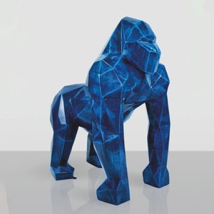 Casa Padrino XXL Decorative Sculpture Gorilla Monkey Antique Blue H. 128 cm - Decorative Figurine