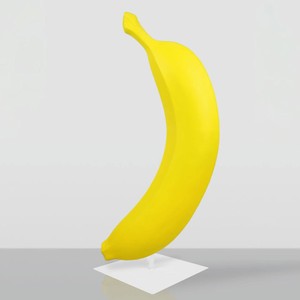 Casa Padrino XXL Decorative Banana with Stand Yellow / White H. 170 cm - Garden Decoration