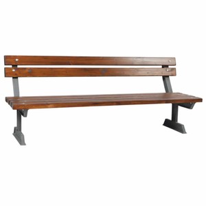 Casa Padrino banco de parque - Banco urbano con respaldo marrón oscuro / gris 180 cm
