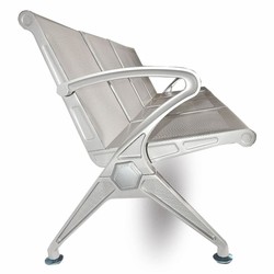 Casa Padrino Banco de Visitas / Banco de Sala de Espera de 4 Plazas Plata 238 cm - Muebles para Salas de Espera