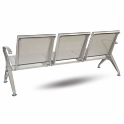 Casa Padrino banc visiteur  / banc de salle d'attente 3 places argent 180 cm - Meubles de salle d'attente