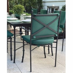 Casa Padrino luxury Art Nouveau wrought iron garden chair black / green - Hotel & garden furniture