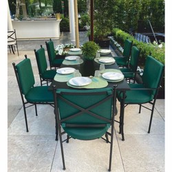 Casa Padrino luxury Art Nouveau wrought iron garden chair black / green - Hotel & garden furniture