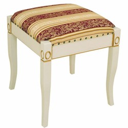 Casa Padrino Luxury Baroque Stool Bordeaux Red / Cream / White / Gold - Baroque Furniture