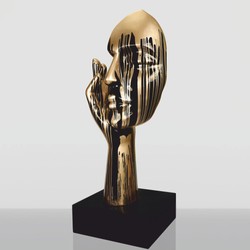 Casa Padrino scultura decorativa XXL nero / oro A. 190 cm - Grande figura decorativa