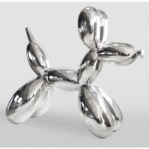 Casa Padrino XXL Decorative Sculpture Balloon Dog Silver Chrome 210 cm - Huge Garden Figurine
