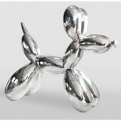 Casa Padrino XXL Decorative Sculpture Balloon Dog Silver Chrome 210 cm - Huge Garden Figurine