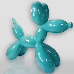Casa Padrino escultura decorativa XXL perro globo turquesa 210 cm - Figura gigante para jardín