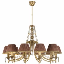 Casa Padrino Luxury Baroque Crystal Chandelier Brass with Patina / Dark Brown / Gold Ø 86 x H. 70 cm