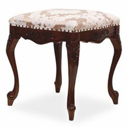 Casa Padrino Taburete Barroco de Lujo Cobre / Blanco / Marrón Oscuro - Muebles Barrocos