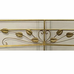 Gebogenes Luxus Jugendstil Schmiedeeisen Hotel Garten Sofa Gold Creme