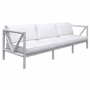 Casa Padrino sofá de lujo de hierro forjado gris / blanco 280 cm - Sofá para hotel y jardín
