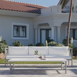 Luxus Schmiedeeisen Hotel Garten Sofa Grau Weiß