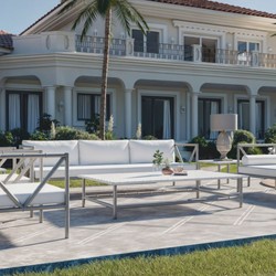 Luxus Schmiedeeisen Hotel Garten Sofa Grau Weiß