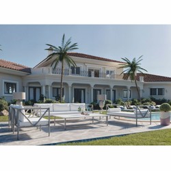 Luxus Schmiedeeisen Hotel Garten Sofa Grau Weiß