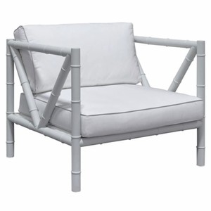 Casa Padrino sillón de lujo de hierro forjado gris / blanco - Sillón para hotel y jardín