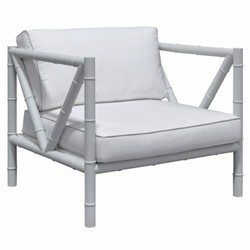 Casa Padrino Luxury Wrought Iron Armchair Gray / White - Hotel & Garden Armchair